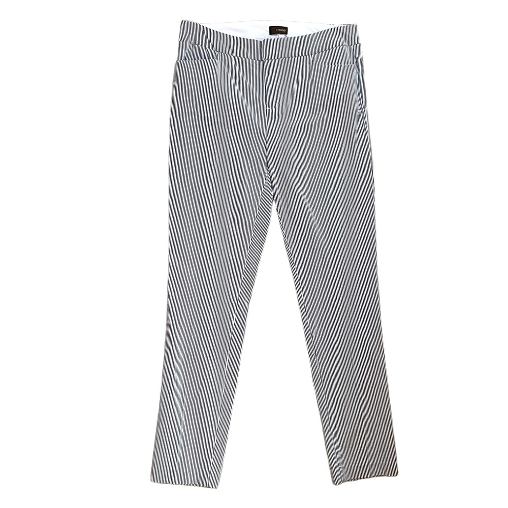 Seersucker dress pants tapered with stretch